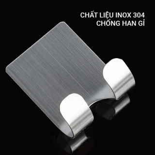 Set 2 Móc Inox Treo Dao Cạo Râu, Móc Dán Tường Treo Ổ Cắm Điện Đồ Dùng Đa Năng Tặng Kèm Miếng Dán 3M 88520