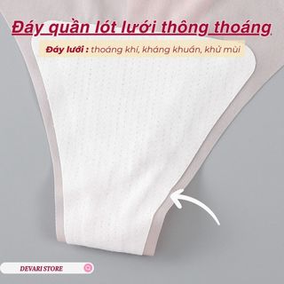 Quần lót nữ đúc su lụa băng tàng hình không lộ viền co giãn đáy lót cotton kháng khuẩn DEVARI L617