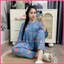 Đồ bộ mặc nhà Babydoll Quần dài Cổ tròn Tay dài, Chất tôn lanh mềm mát mịn Đủ size 40-65kg