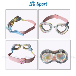 Kính bơi hình trái tim cho trẻ em, tròng chống sương mù, đệm mắt silicon êm ái chống nước KB-1700