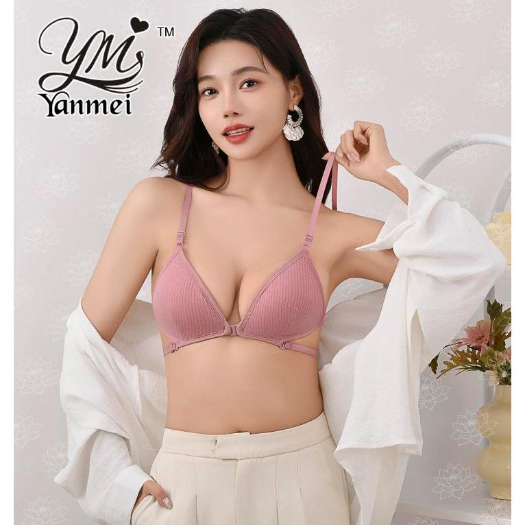 Áo Bra Cotton Cài Trước Gân Tăm Đệm Mỏng Thoải  228
