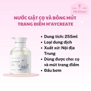 Dung Dịch Vệ Sinh Cọ, Mút Trang Điểm M'aycreate 255ml - Phiên Bản Đầu Pump Cải Tiến