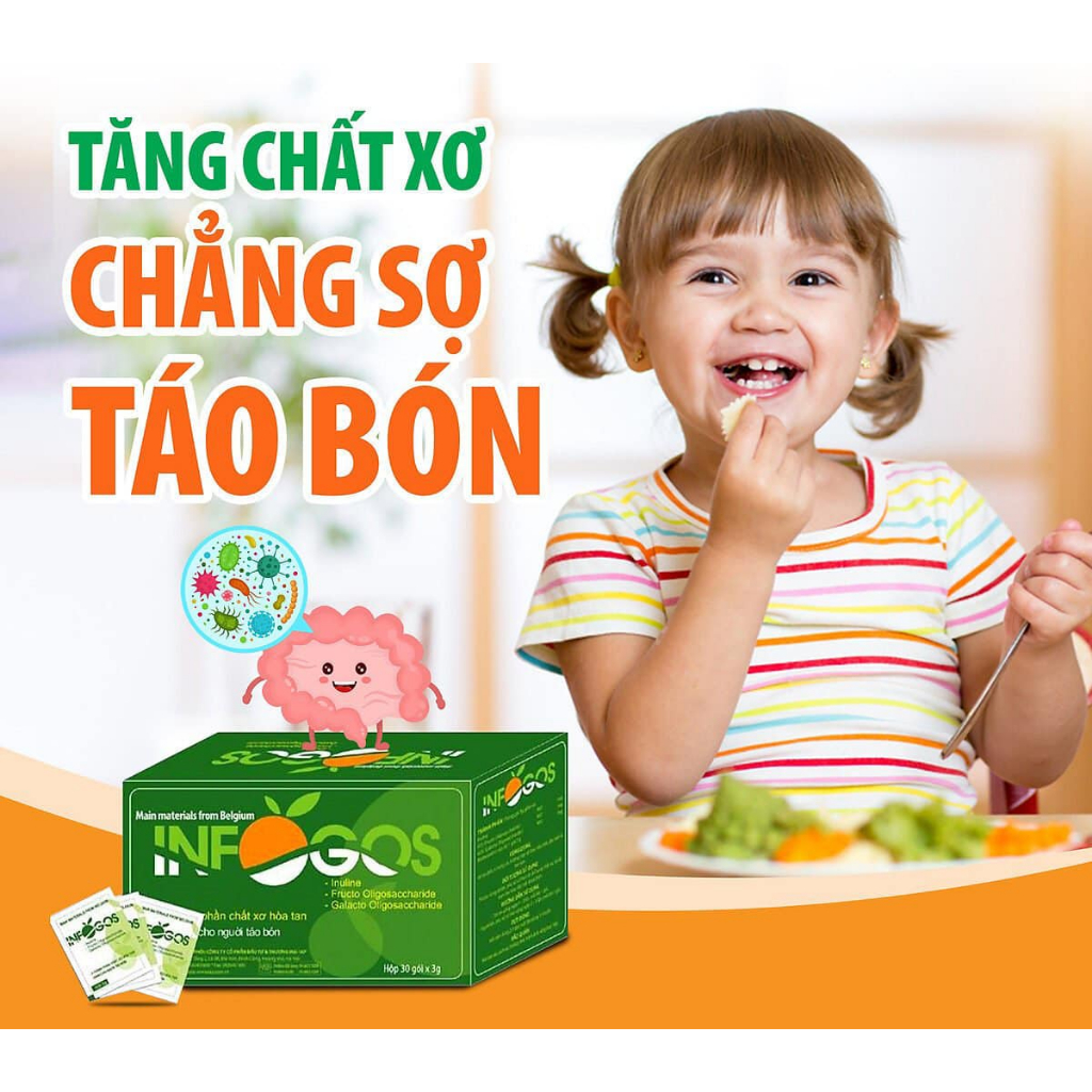 Infogoss 3g IAP - Chất xơ hòa tan hỗ trợ giảm táo bón, nhuận tràng (30 gói)
