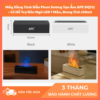 Máy Xông Tinh Dầu Phun Sương APE – Dung Tích 150ml, Đèn Ngủ LED 7 Màu, Sạc Type-C