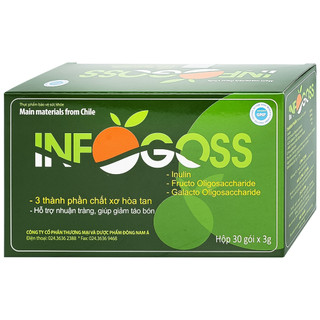 Infogoss 3g IAP - Chất xơ hòa tan hỗ trợ giảm táo bón, nhuận tràng (30 gói)