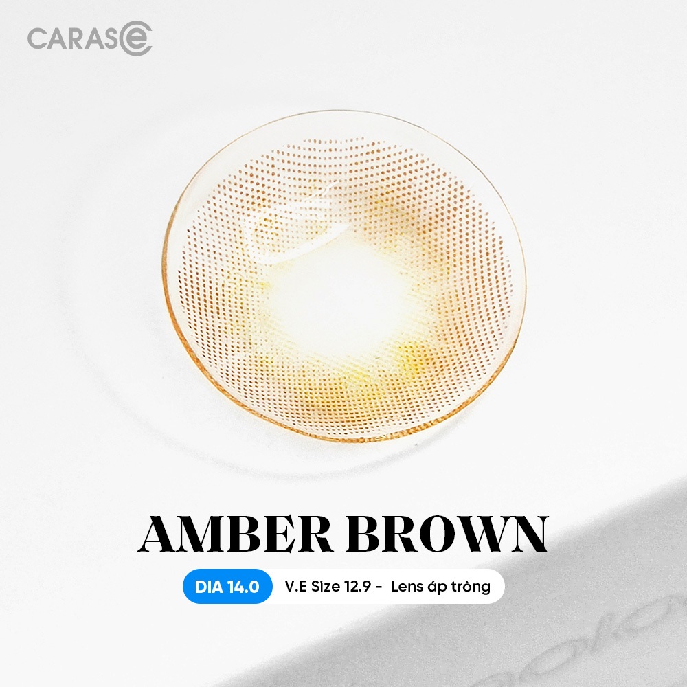 [1 Chiếc] Kính áp tròng khoá ẩm 1 Ngày Màu Nâu CARASE, Lens cận AMBER BROWN (1 bên mắt)
