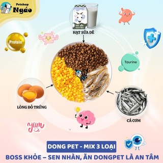[ 5kg] Hạt mix Topping cho mèo Dong Pet dành cho mèo kén ăn __ DongPet Mèo ( Xanh ) 5 Topping __