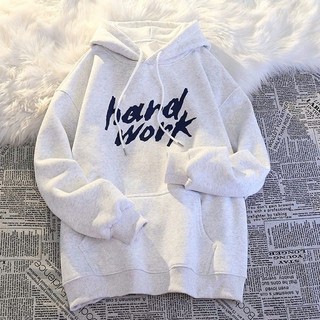 Áo hoodie nữ nam form rộng KONOVA chất liệu nỉ bông in chữ HARD WORK