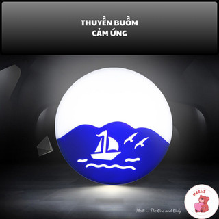 Đèn Ngủ Cắm Điện Mini Thuyền Buồm Vàng, Cảm Ứng Ánh Sáng, Tiết Kiệm Điện Năng, Trang Trí Phòng Ngủ MEILI STORE