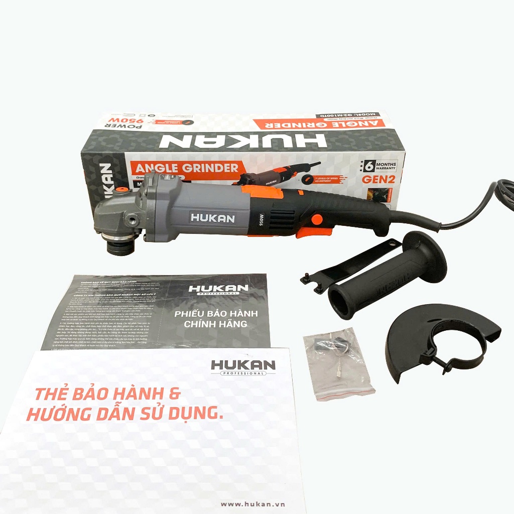 [Tặng 10 đá] Máy mài điện, cắt sắt cầm tay HUKAN G2-M100TD, Công suất 950w, 7 Cấp tốc độ chỉnh tốc