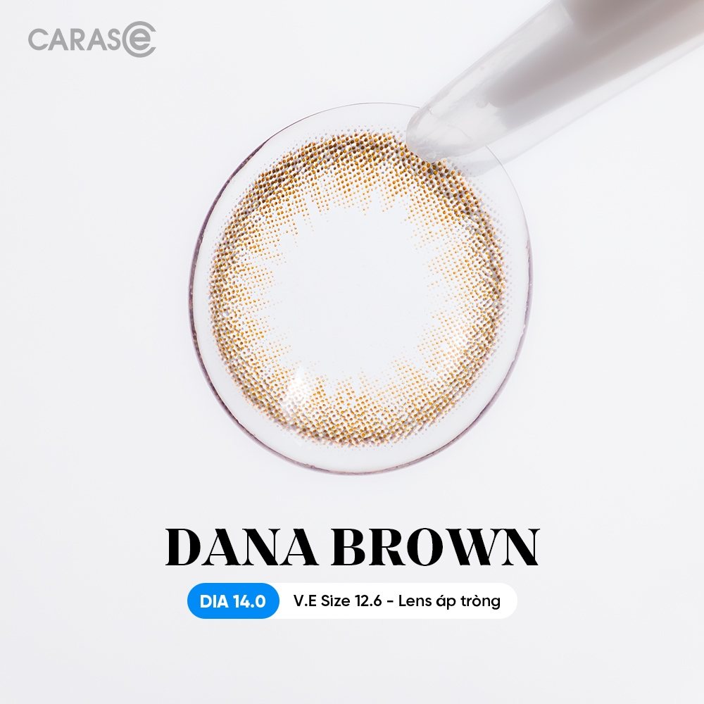 [1 Chiếc] Kính áp tròng khoá ẩm 12H 1 Tháng Màu Nâu CARASE, Lens cận DANA BROWN