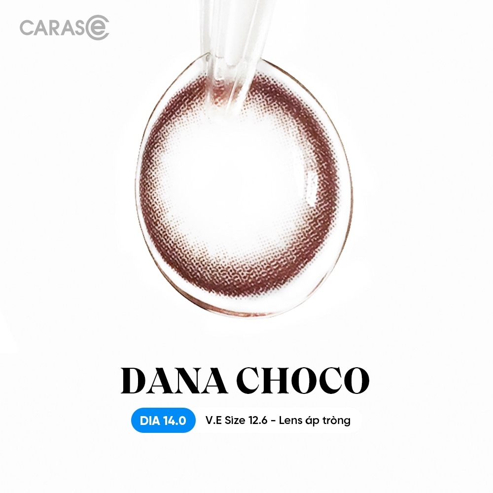 [1 chiếc] Kính áp tròng khoá ẩm 1 Ngày Màu Nâu Choco CARASE, Lens cận DANA CHOCO