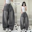 Quần Jean Nữ Ống CONG Xám Đen Wash Retro Lưng Cao Unisex BIGSIZE Ôm Eo Tôn Dáng Phong Cách Năng Động
