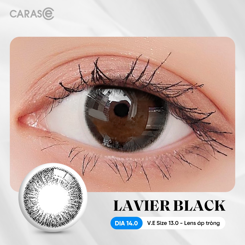 [1 chiếc] Kính áp tròng khoá ẩm 1 Ngày Màu Đen CARASE, Lens cận LAVIER BLACK