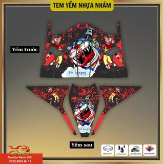 Combo trước sau xe Vario 125 đời 2022-2025 thiết kế trang trí yếm xe, decal 3 lớp chống thấm nước