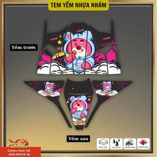 Combo trước sau xe Vario 125 đời 2022-2025 thiết kế trang trí yếm xe, decal 3 lớp chống thấm nước