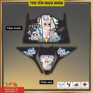 Combo trước sau xe Vario 125 đời 2022-2025 thiết kế trang trí yếm xe, decal 3 lớp chống thấm nước