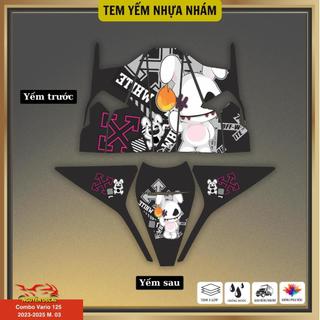 Combo trước sau xe Vario 125 đời 2022-2025 thiết kế trang trí yếm xe, decal 3 lớp chống thấm nước