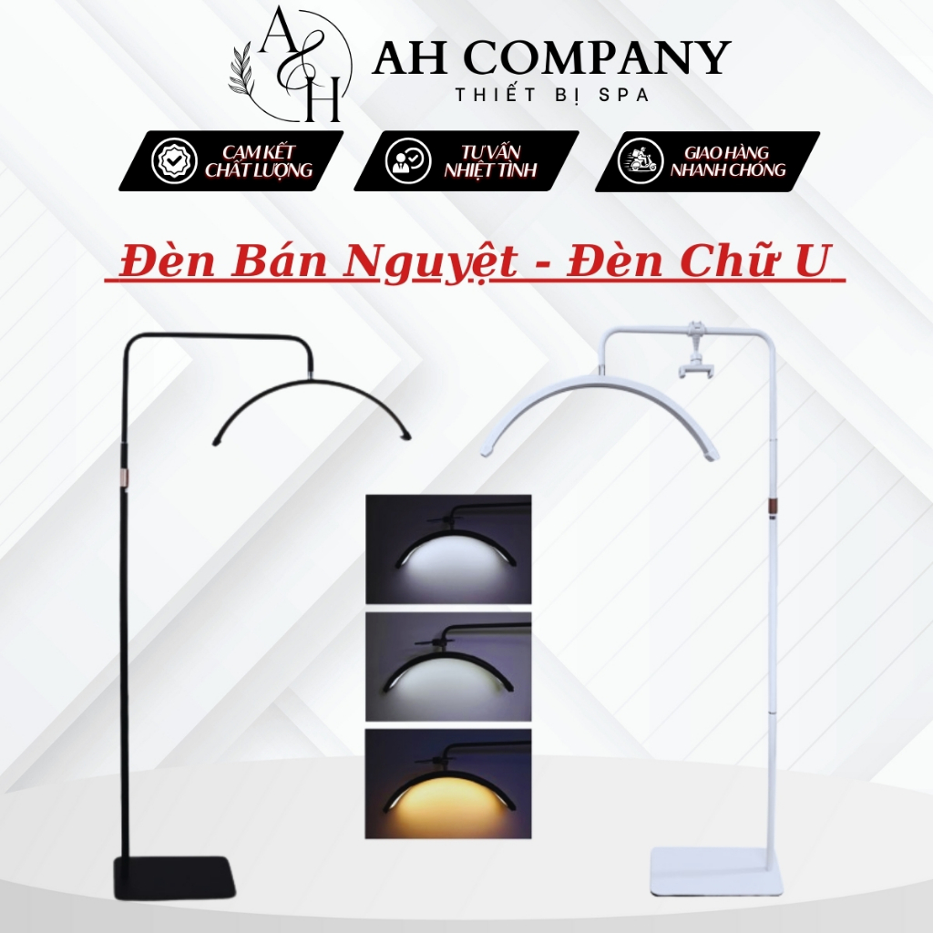 Đèn Led Bán Nguyệt Spa, Đèn Chữ U Thiết Kế 3 Màu Ánh Sáng Sử Dụng Cho Spa, Makeup, Phun Xăm, Trang Điểm Nối Mi