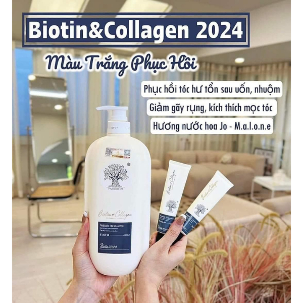 Cặp dầu gội xả biotin collagen voudioty trắng 500ml/1000ml, phục hồi hư tổn, dưỡng tóc chắc khỏe suôn mượt (2024)