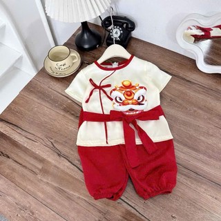 Set đồi trung thu cho bé trai bé gái  màu trắng đỏ sz 8-30kg, set yếm cho bé gái chơi trung thu,chụp hình