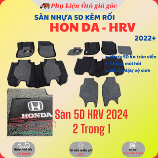 Thảm lót sàn Honda HRV 2022-2025 sàn NHỰA 5D TPE MẪU KHÔNG TRÀN VIỀN KÈM RỐI-TL, đúc vừa khít theo xe, không mùi