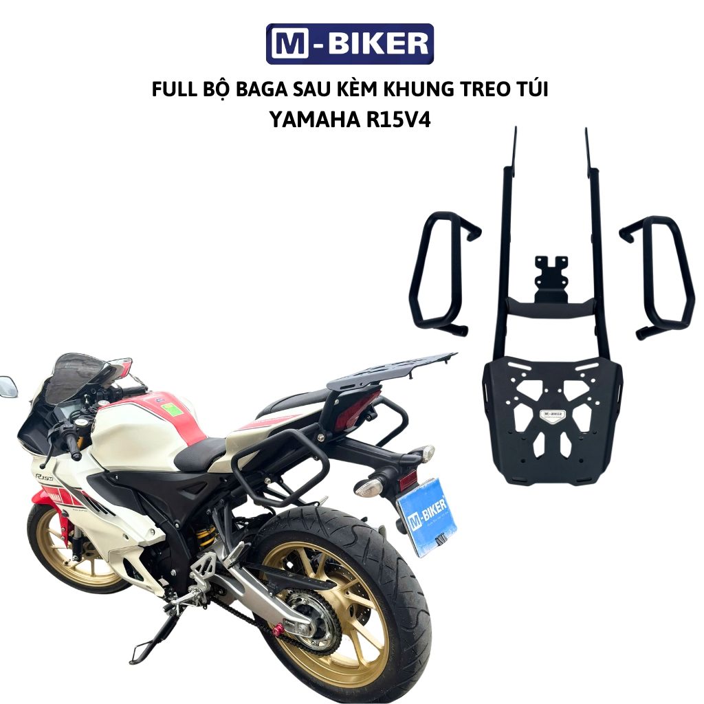 Baga sau Yamaha R15 V4 gắn kèm khung hông treo túi chắc chắn tiện lợi ...