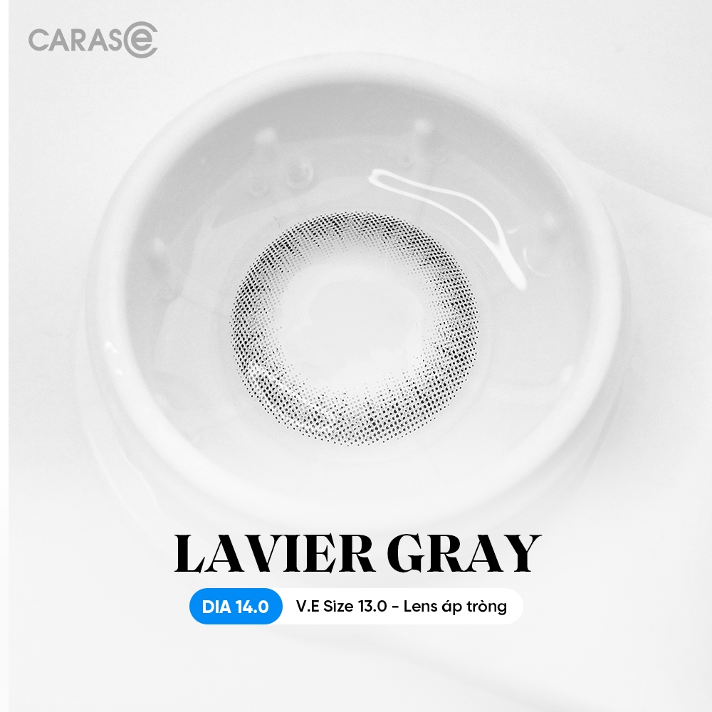[1 chiếc] Kính áp tròng khoá ẩm 8H 3 Tháng Màu Xám CARASE, Lens cận LAVIER GRAY
