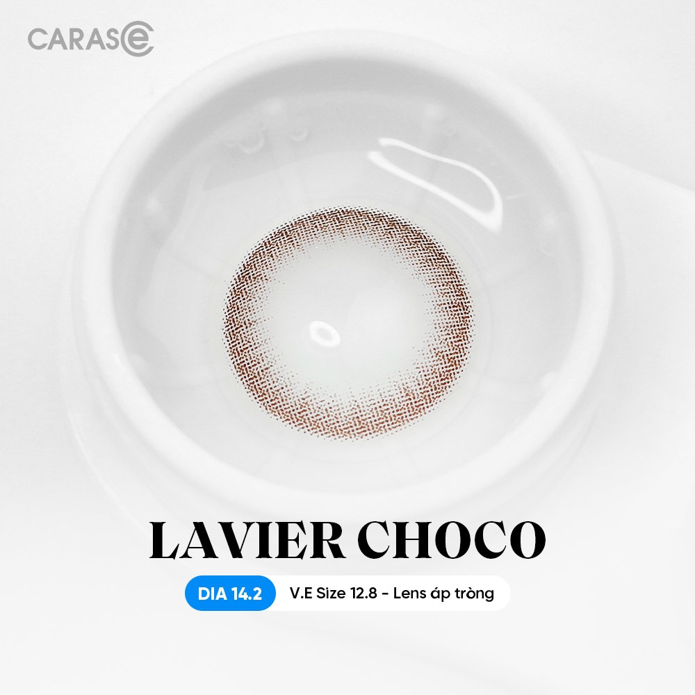 [1 chiếc] Kính áp tròng khoá ẩm 10H 3 Tháng Màu Nâu Choco CARASE, Lens cận LAVIER CHOCO