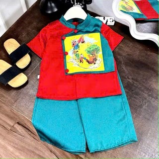 Set yếm in hình trung thu cho bé gái đi chơi,chụp hình xinh xắn 8-30kg B15