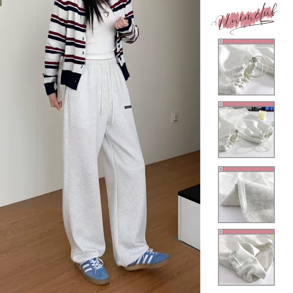 [XẢ KHO] Quần Nỉ Culottes Dáng Dài Form Unisex Ống Rộng Unim Club Không Bai Xù Chống Nhăn Đứng Form Dáng Rộng Nam Nữ