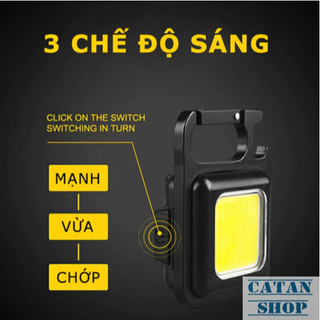 Móc Khóa Đèn Led 3 Chế Độ Đa Năng Nhỏ Gọn, Chiếu Sáng Mạnh, Sạc Usb Type C, Có Nam Châm Tiện Lợi