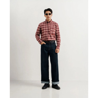 Áo sơ mi caro nam vải flannel. Fitted - ROUTINE 10F25SHL001