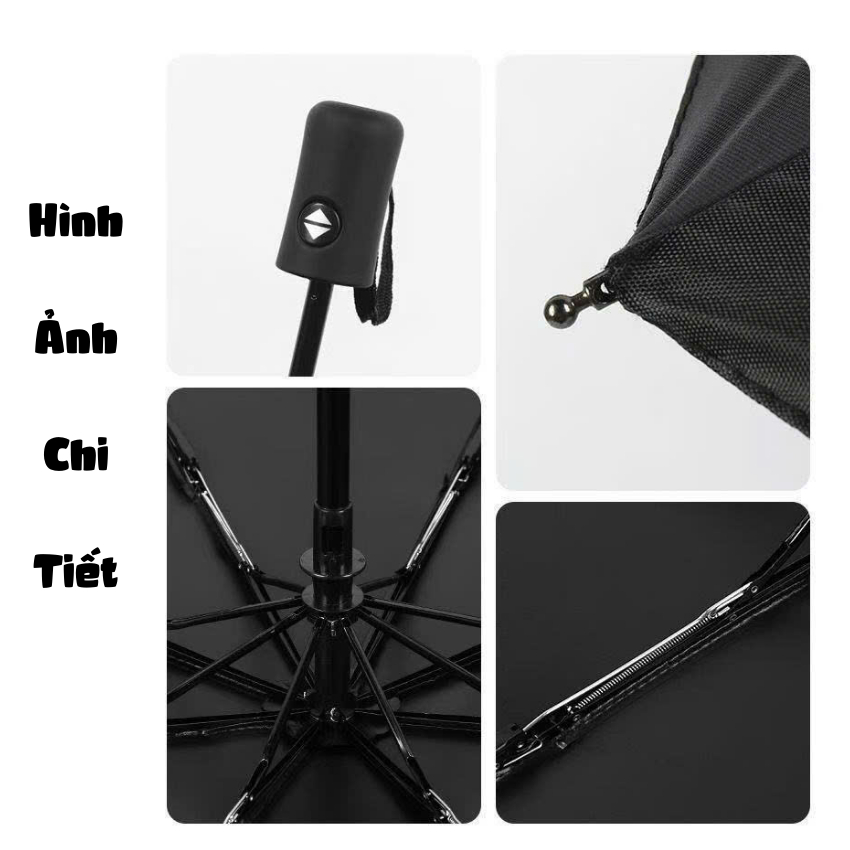 Ô dù gấp gọn tự động nhỏ gọn 16 nan 8 nan đôi, chất liệu Polyester chống nước chống tia UV - Ekiu Shop