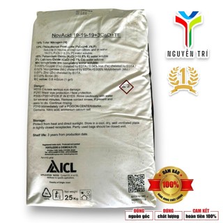Phân bón NPK NovAcid 19-19-19+3CaO+TE - ICL Israel - Dưỡng cây, lá xanh, tan hoàn toàn, bao 25kg