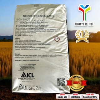 Phân bón NPK NovAcid 19-19-19+3CaO+TE - ICL Israel - Dưỡng cây, lá xanh, tan hoàn toàn, bao 25kg