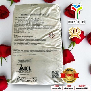 Phân bón NPK NovAcid 19-19-19+3CaO+TE - ICL Israel - Dưỡng cây, lá xanh, tan hoàn toàn, bao 25kg