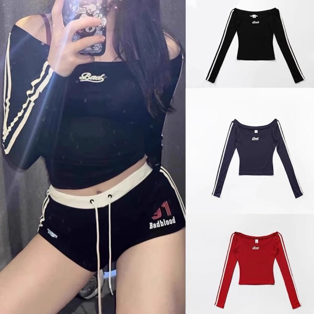 Áo trễ vai badblood bcac series mỹ retro gợi cảm