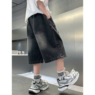Quần Jean Short Bé Trai Ống Rộng Cá Tính, Thêu Họa Tiết Siêu Chất - Size 18kg đến 46kg