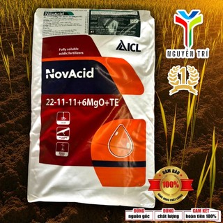 Phân bón NPK NovAcid 22-11-11+6MgO+TE - ICL Israel - Dưỡng chồi, phát đọt, xanh lá, bao 25kg