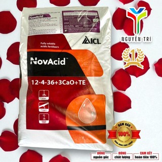 Phân bón NPK NovAcid 12-4-36+3CaO+TE - ICL Israel - Giúp trái to, tăng ngọt, nặng ký, bao 25kg