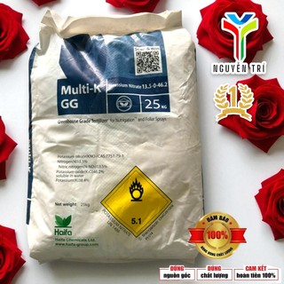 Phân bón Kali Nitrate Multi-K GG 13.5-0-46.2 - Haifa Israel - Tan hoàn toàn, nặng ký, bao 25kg
