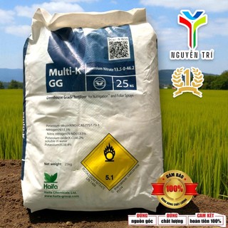 Phân bón Kali Nitrate Multi-K GG 13.5-0-46.2 - Haifa Israel - Tan hoàn toàn, nặng ký, bao 25kg