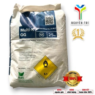Phân bón Kali Nitrate Multi-K GG 13.5-0-46.2 - Haifa Israel - Tan hoàn toàn, nặng ký, bao 25kg