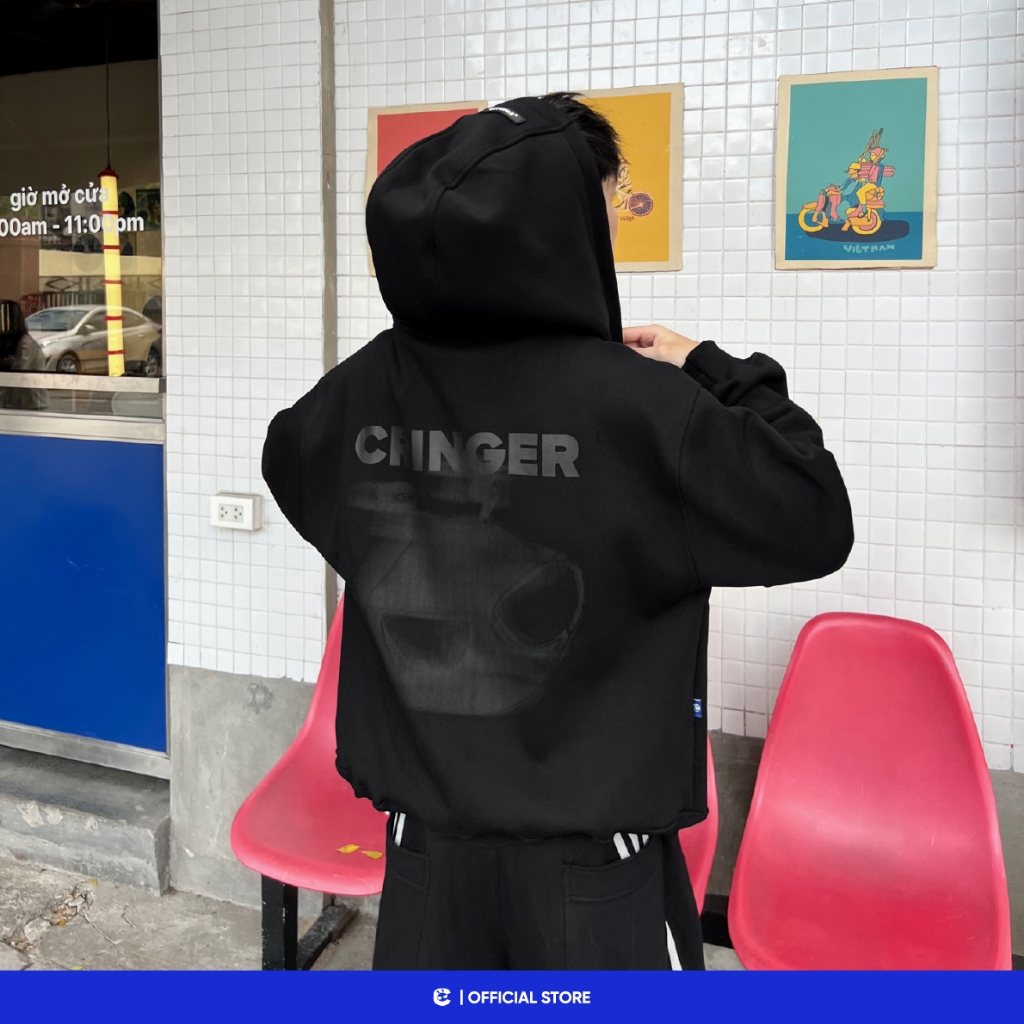 Áo khoác hoodie zip nam nữ nỉ mũ 2 lớp boxy Local Brand Chính Hãng City Cycle Áo Khoác Hoodie zip Blur Mood