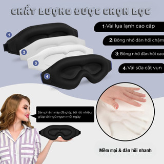 Bịt Mắt Ngủ 3D Cao Cấp SOFTURE Chặn Sáng 100%, Mềm Mại Thoáng Khí Có Dây Đeo Điều Chỉnh - SBM02