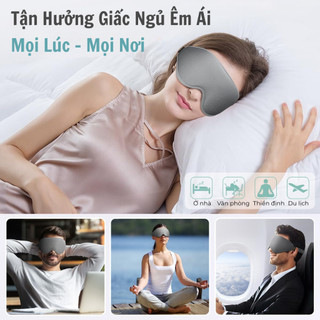 Bịt Mắt Ngủ 3D Cao Cấp SOFTURE Chặn Sáng 100%, Mềm Mại Thoáng Khí Có Dây Đeo Điều Chỉnh - SBM02