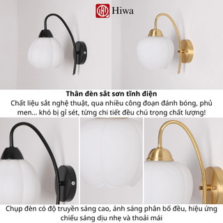 Đèn ngủ treo tường Hiwa hiện đại – Đèn cầu thang, đèn phòng ngủ decor gắn tường – Tặng bóng LED 3W – BH 12 tháng
