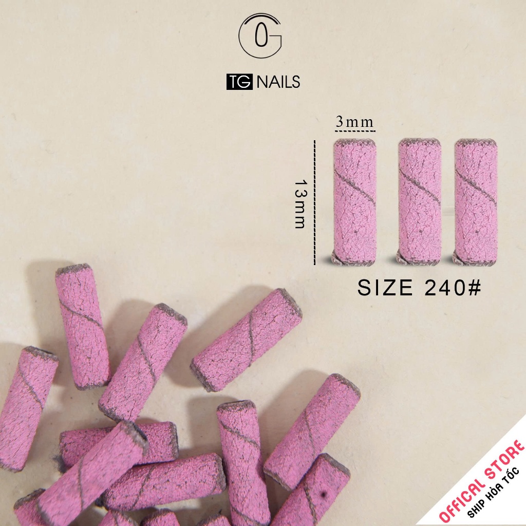 Giấy nhám #180, #240 mini nail tặng thanh lắp đầu mài móng hãng TG