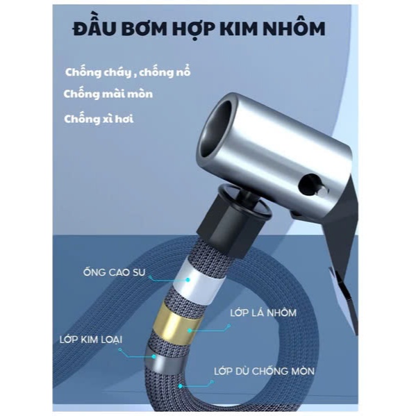 bơm lốp xe máy xe ô tô xe đạp không dây cao cấp Hàng Nhập Khẩu